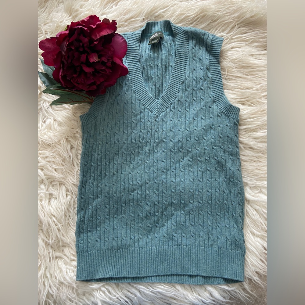 Eddie Bauer Cable Knit Pullover Sweater Vest